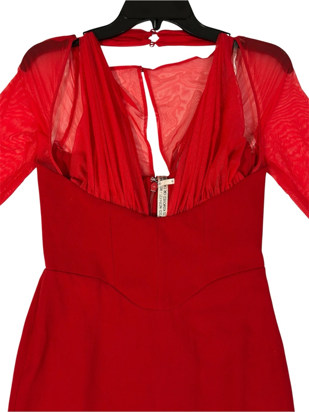NWT House of CB Yasmin Scarlet Plunge Midi Dress True Red size M Bodycon - Picture 9 of 16
